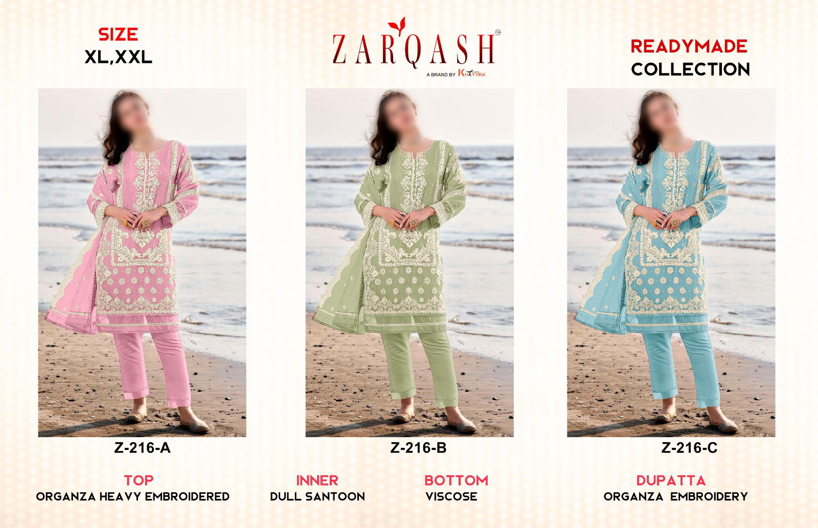 Z 216 Zarqash Organza Embroidery Pakistani Suits Wholesale Price In Surat